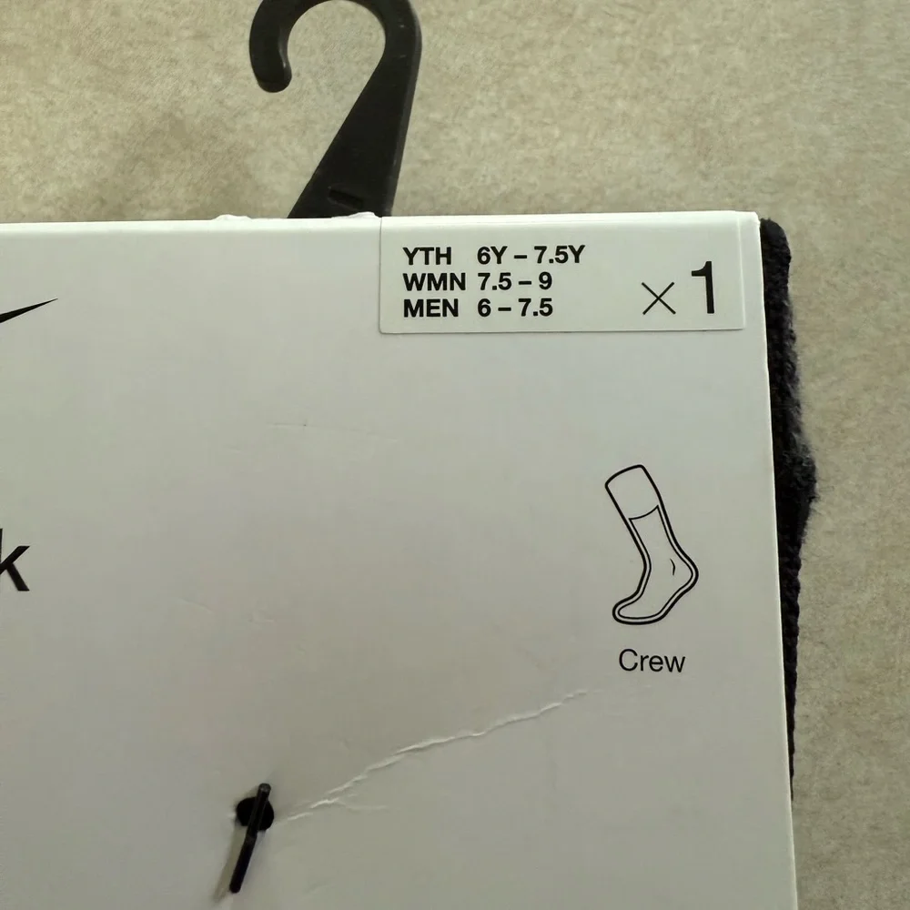 Nike Spark Cushioned Crew Running Socks Black Men’s Sz 6-7.5 Womens Sz 7.5-9 NWT